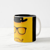 Schwarze Schablonenfigur Muster Tasse | Lustig Min (VorderseiteRechts)