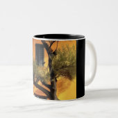 Schwarze Schablonenfigur Muster Tasse | Lustig Min (VorderseiteRechts)