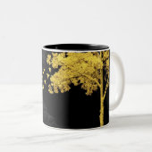 Schwarze Schablonenfigur Muster Tasse | Lustig Min (VorderseiteRechts)
