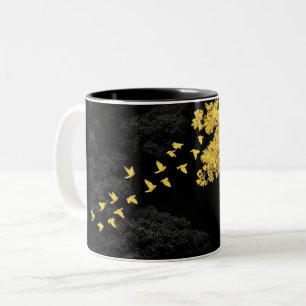 Schwarze Schablonenfigur Muster Tasse   Lustig Min