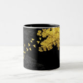 Schwarze Schablonenfigur Muster Tasse | Lustig Min (Mittel)