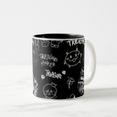 Schwarze Schablonenfigur Muster Tasse | Lustig Min (VorderseiteRechts)