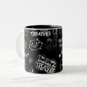 Schwarze Schablonenfigur Muster Tasse | Lustig Min (Vorderseite Links)