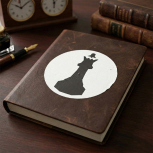 Schwarze Schach-Stück-Aufkleber Runder Aufkleber