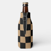 Schwarze Schachbretter Flaschenkühler (Flasche Rückseite)