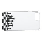 Schwarze Schachstücke auf dem Schachbrett Case-Mate iPhone Hülle (Rückseite (Horizontal))