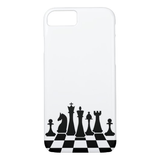 Schwarze Schachstücke auf dem Schachbrett Case-Mate iPhone Hülle (Rückseite)