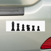 Schwarze Schachstücke auf Weiß Autoaufkleber (Auf Auto)