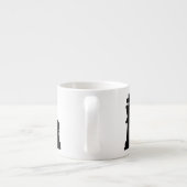 Schwarze Schachstücke auf Weiß Espressotasse (Rückseite)
