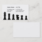 Schwarze Schachstücke auf Weiß Visitenkarte (Vorne/Hinten)