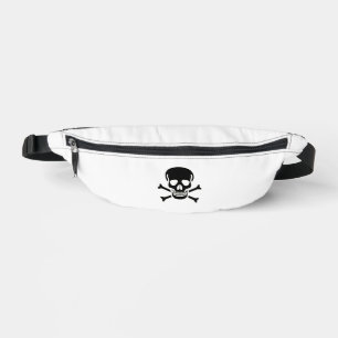 Schwarze Schädel-Bauchtasche weiß Bauchtasche