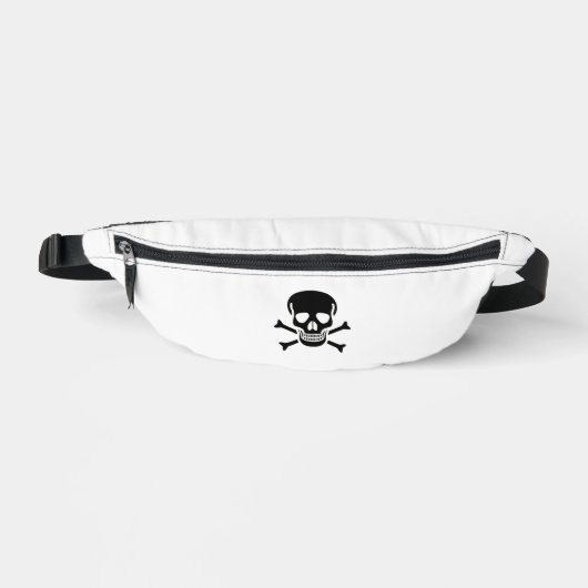 Schwarze Schädel-Bauchtasche weiß Bauchtasche (Vorderseite)