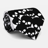 Schwarze Schädel - Deathrock Hals-Krawatten Krawatte (Gerollt)