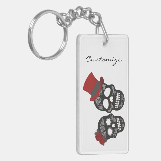 Schwarze Schädel Duo Thunder_Cove Schlüsselanhänger (Vorderseite links)