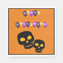Schwarze Schädel Fröhliche Halloween-Ballons