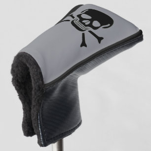 Schwarze Schädel graue Golfschläger-Putterabdeckun Golf Headcover