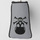 Schwarze Schädel graue Golfschläger-Putterabdeckun Golf Headcover (Rotieren 90)