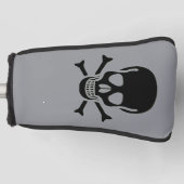 Schwarze Schädel graue Golfschläger-Putterabdeckun Golf Headcover (Vorderseite)