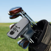 Schwarze Schädel graue Golfschläger-Putterabdeckun Golf Headcover (In Situ)