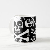 Schwarze Schädel Kaffeetasse (Vorderseite Links)
