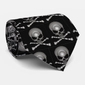 Schwarze Schädel-Krawatte Krawatte (Gerollt)