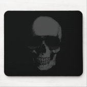 Schwarze Schädel-Mausunterlage Mousepad (Vorne)