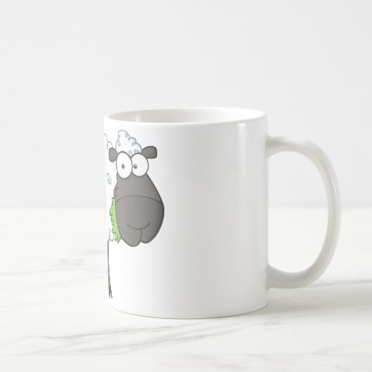 Schwarze Schaf-Cartoon-Charakter Kaffeetasse (Rechts)