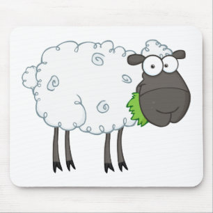 Schwarze Schaf-Cartoon-Charakter Mousepad
