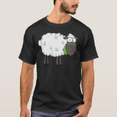 Schwarze Schaf-Cartoon-Charakter T-Shirt (Vorderseite)