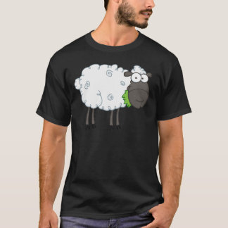 Schwarze Schaf-Cartoon-Charakter T-Shirt