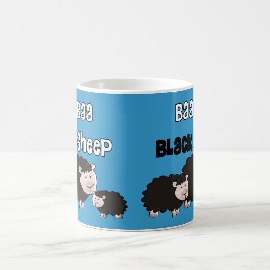 Schwarze Schaf-Entwürfe "Blöken-Blöken-schwarze Kaffeetasse (Mittel)