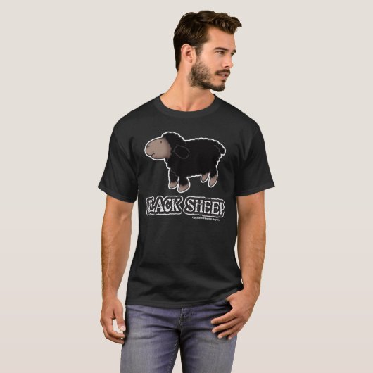 Schwarze Schaf-grundlegender dunkler T - Shirt (Vorne ganz)