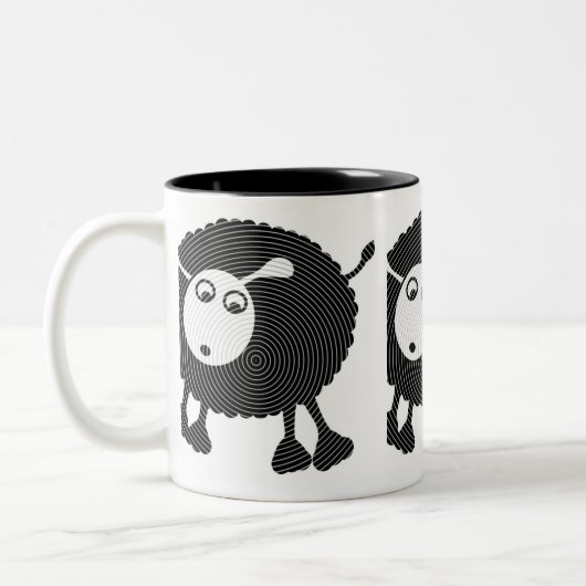 Schwarze Schaf-Kaffee-Tasse Zweifarbige Tasse (Links)