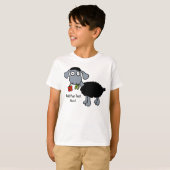 Schwarze Schaf-Lamm mit der roten Blume T-Shirt (Vorne ganz)