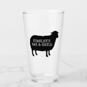 Schwarze Schaf-Silhouette-cooles personalisiertes Glas (Vorderseite)