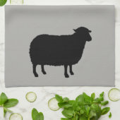 Schwarze Schaf-Silhouette Geschirrtuch (Gefaltet)