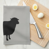 Schwarze Schaf-Silhouette Geschirrtuch (Viertel Falte)