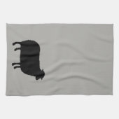 Schwarze Schaf-Silhouette Geschirrtuch (Horizontal)