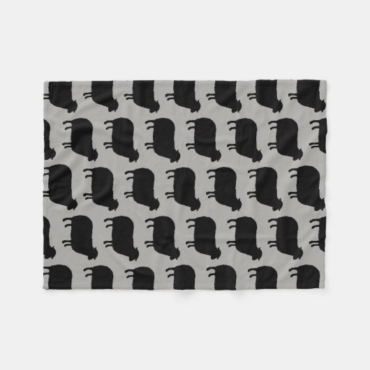 Schwarze Schaf-Silhouette-Muster Fleecedecke (Vorderseite (Horizontal))