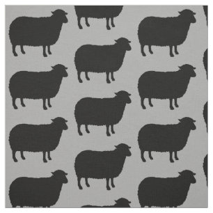Schwarze Schaf-Silhouette-Muster Stoff