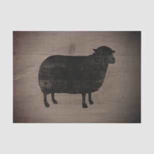 Schwarze Schaf-Silhouette-rustikale Art Seidenpapier