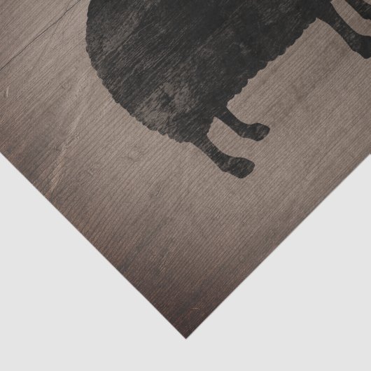 Schwarze Schaf-Silhouette-rustikale Art Seidenpapier (Ausschnitt)