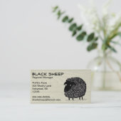Schwarze Schafe auf Imitaten Holzstil Hintergrund Visitenkarte (Stehend Vorderseite)