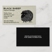 Schwarze Schafe auf Imitaten Holzstil Hintergrund Visitenkarte (Vorne/Hinten)