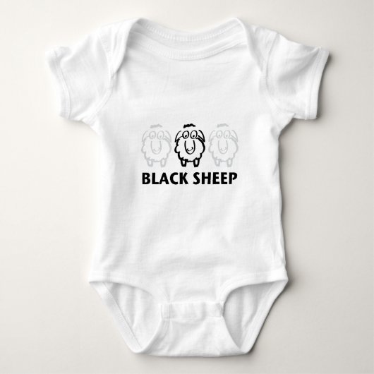 schwarze Schafe Baby Strampler (Vorderseite)