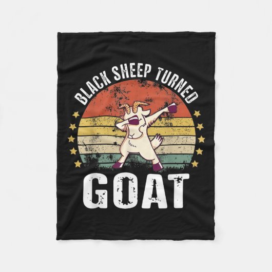 Schwarze Schafe Drehziege Funny Goat Retro Spaß Mo Fleecedecke (Vorderseite)