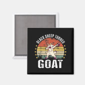 Schwarze Schafe Drehziege Funny Goat Retro Spaß Mo Magnet (Vorderseite/Rückseite)