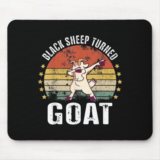 Schwarze Schafe Drehziege Funny Goat Retro Spaß Mo Mousepad (Vorne)
