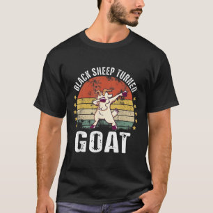 Schwarze Schafe Drehziege Funny Goat Retro Spaß Mo T-Shirt