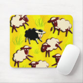 Schwarze Schafe | Gelbschwellen Mousepad (Mit Mouse)